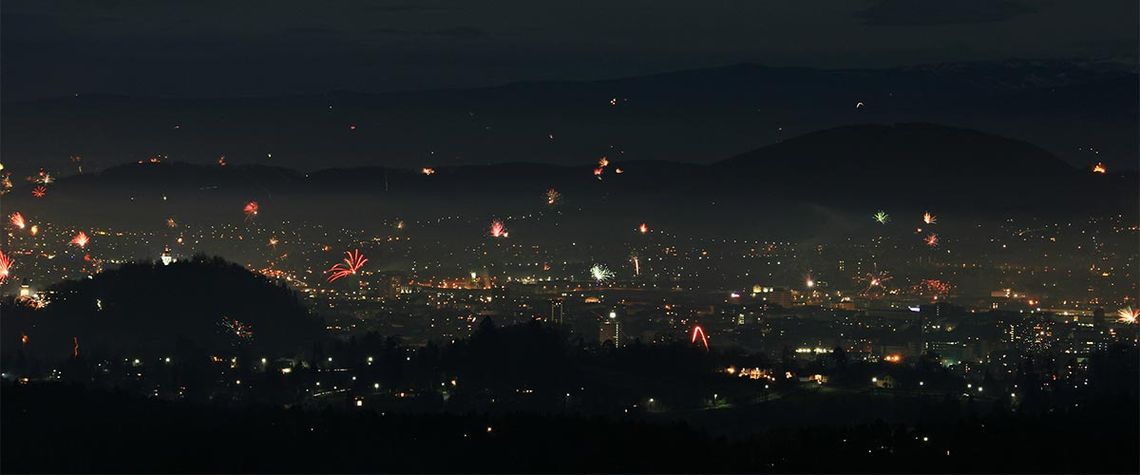 Silvester-Feuerwerk von PYRO CREATION's in der Steiermark